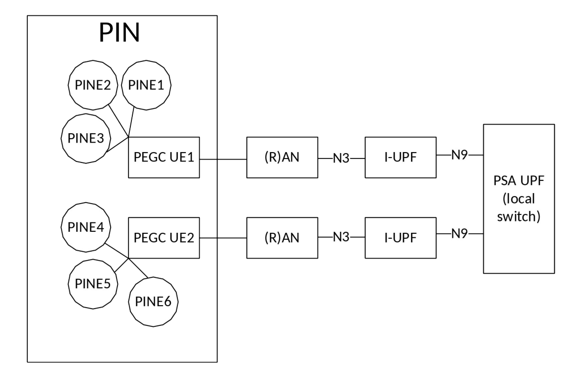 Figure P.2-1: Local-switch based user plane architecture for PIN